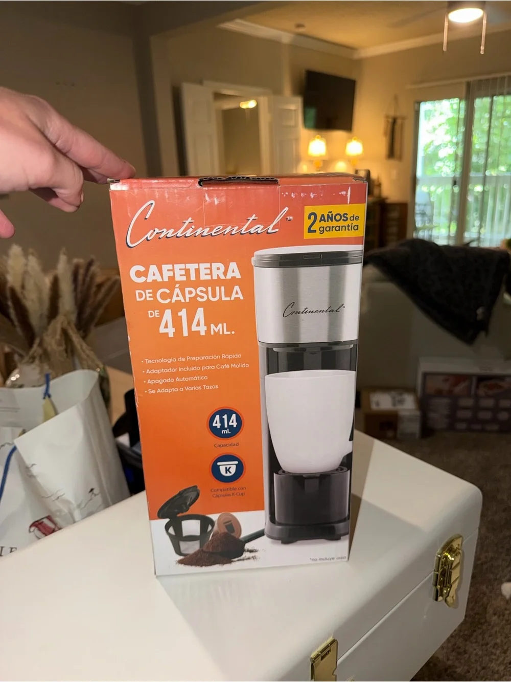 14 oz. Silver & Black Capsule Coffee Maker